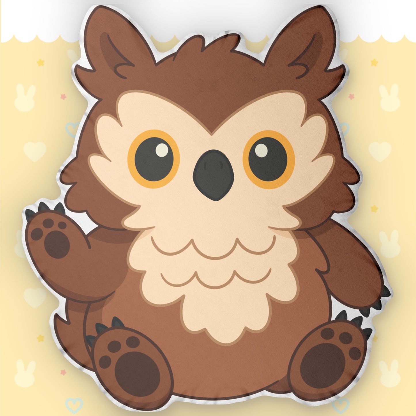 The sweetest Owl Bear - Custom Shaped Pillow
