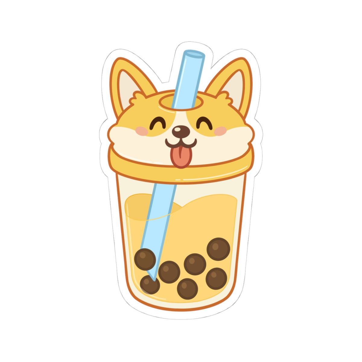 Corgi Boba Sticker