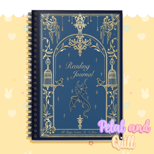 Elegant Reading Journal - Ruled Spiral Notebook with Gothic Design